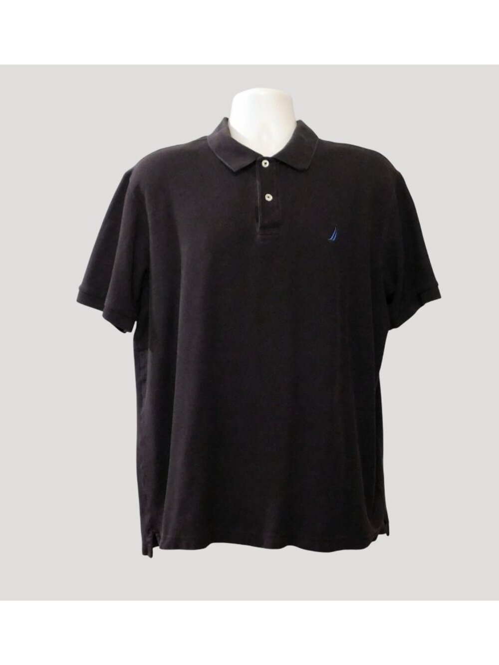 Nautica True Deck Shirt Mens XXL Dark Brown Polo Embroidered Logo 100% Cotton